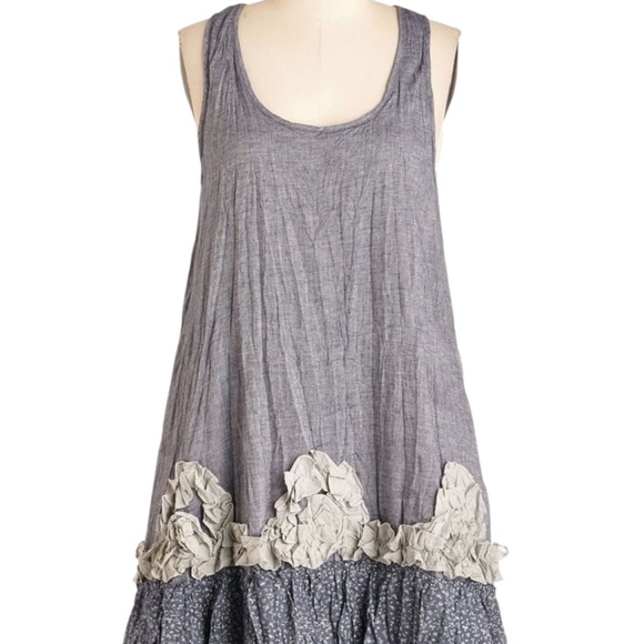 NWT RYU Mod Cloth Layered Tiere Women's Pullover Blue Sleeveless Dress, Large - Picture 1 of 10